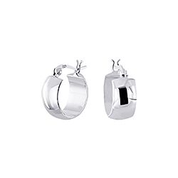 Wholesale 925 Sterling Silver Small Wide Plain Hoop Earring