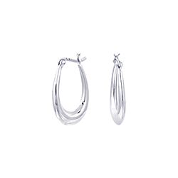 Wholesale 925 Sterling Silver French Lock Plain Hoop Earring