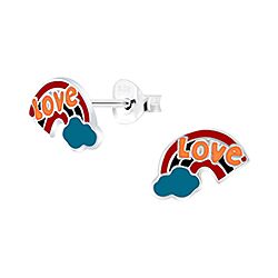 Wholesale 925 Sterling Silver Rainbow Cloud  Kids Stud Earrings