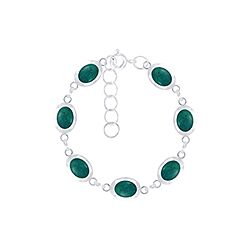 Wholesale 925 Sterling Silver Turquoise Oval Charm Semi Precious Bracelet