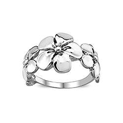 Wholesale Sterling Silver Plumeria Plain Ring