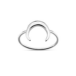 Wholesale 925 Sterling Silver Moon Plain Ring