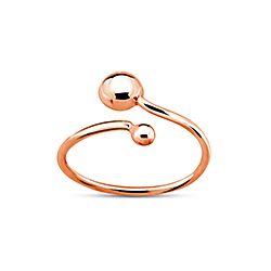 Wholesale 925 Sterling Silver Rose Gold Plated Ball Plain Ring