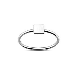 Wholesale 925 Sterling Silver Elegant Square Shaped Plain Ring