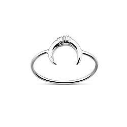 Wholesale 925 Sterling Silver  Crescent Moon Horns Plain Ring
