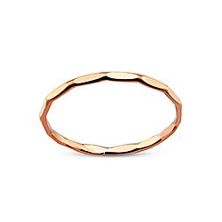 Wholesale 925 Sterling Silver Rose Gold Plated Cut Shape Plain Ring