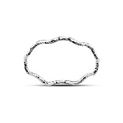 Wholesale 925 Sterling Silver Diamond Cut Sinewave Plain Ring