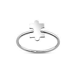 Wholesale Silver Puzzle Piece Plain Ring