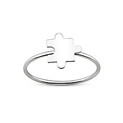 Wholesale 925 Silver Puzzle Piece Plain Ring