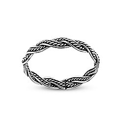 Wholesale 925 Sterling Silver Elegant Twist Oxidized Plain Ring