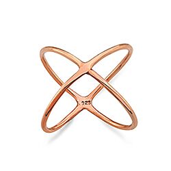 Wholesale 925 Sterling Silver Rose Gold Plated Atomic Plain Ring