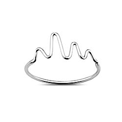 Wholesale Silver Wave Heartbeat Plain Ring