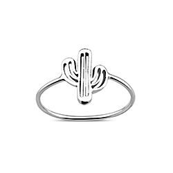 Wholesale Silver Oxidized Cactus Plain Ring