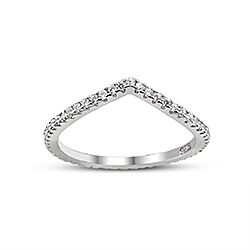 Wholesale 925 Silver V Cubic Zirconia Ring 