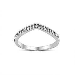 Wholesale Silver Cubic Zirconia Wishbone Ring