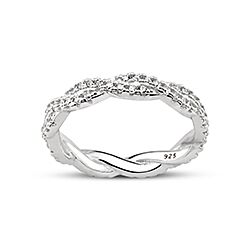 Wholesale Silver Cubic Zirconia Twisted Ring