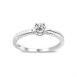 Wholesale Silver 22mm Cubic Zirconia Prong Setting Ring
