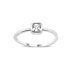 Wholesale Silver 20mm Cubic Zirconia Square Shape Ring