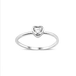 Wholesale Silver 20mm Cubic Zirconia Heart Shape Ring
