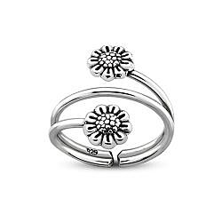 Wholesale 925 Sterling Silver Adjustable Sunflower String Toe Ring 