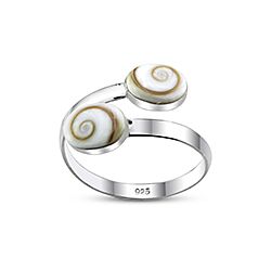 Wholesale 925 Sterling Silver 8mm Double Swirl  Shiva Eye Ring