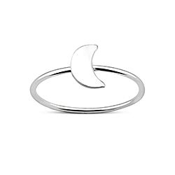 Wholesale 925 Sterling Silver Half Moon Plain Ring