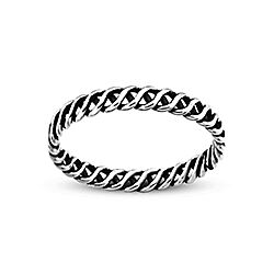 Wholesale 925 Sterling Silver Threaded Twist Plain Ring