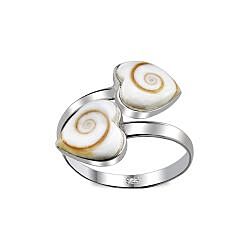 Wholesale 925 Sterling Silver Double Heart Shiva Eye Ring

