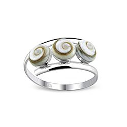 Wholesale Silver Round Three Shell Shiva Eye Ring