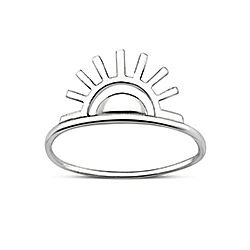 Wholesale 925 Silver Minimalist Sun Plain Ring