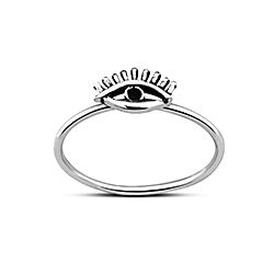 Wholesale Silver Oxidized Minimalist Eyelash Eye Plain Ring