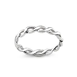 Wholesale Silver Minimalist Twisted Rope Plain Ring