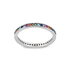 Wholesale Silver Cubic Zirconia Mix Color Ring
