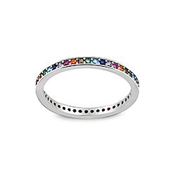 Silver Cubic Zirconia Mix Color Ring