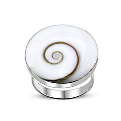 Wholesale Silver Big Shell Round Shiva Eye Ring