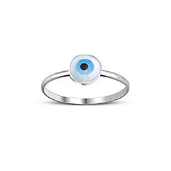 Wholesale 925 Silver 8mm Round Evil Eye Ring