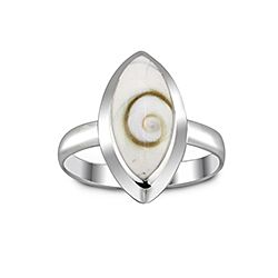 925 Silver Third Eye Shell Shiva Eye Ring