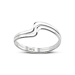 Wholesale Silver Double Wave Plain Ring