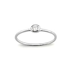 Wholesale Silver Round Bezel Cubic Zirconia Ring