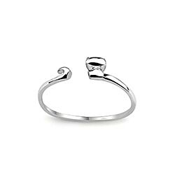 Wholesale Silver Lovely Cat Plain Ring