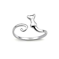 Wholesale 925 Silver Kitten Plain Ring