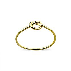Wholesale 925 Sterling Silver Gold Plated Love Knot Plain Ring