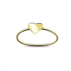 Wholesale 925 Sterling Silver Gold Plated Heart Plain Ring