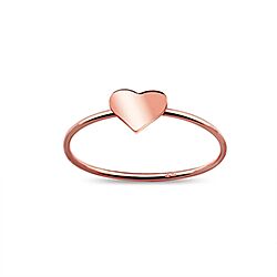 Wholesale 925 Sterling Silver Rose Gold Plated Heart Plain Ring
