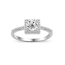 Wholesale Silver Square Shape Clear CZ Ring