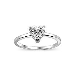 Wholesale 925 Silver Clear Heart Shape CZ Ring 