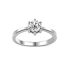 Wholesale Silver Prong Setting Clear CZ Ring 113