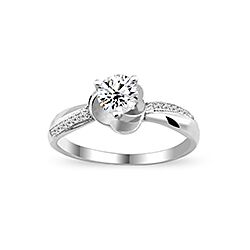 Wholesale Silver Prong Setting Clear CZ Ring 142