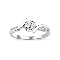 Wholesale Silver Prong Setting Clear CZ Ring 153