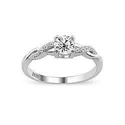 Wholesale Silver Prong Setting Clear CZ Ring 133